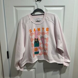 Pink Graphic Sweatshirt with Champagne Design